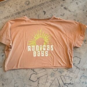 Roxy Sunburst Graphic Crop Top - Tan